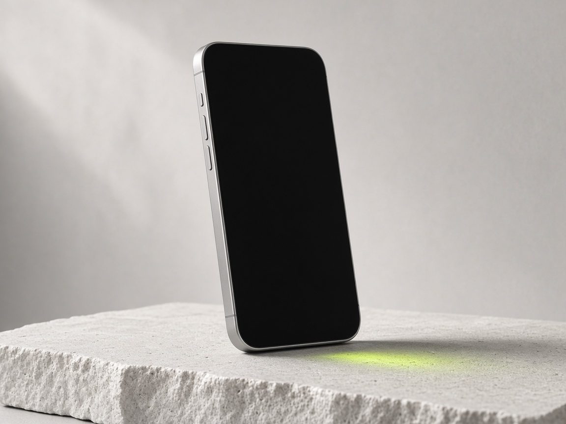 Smartphone auf heller Fläche