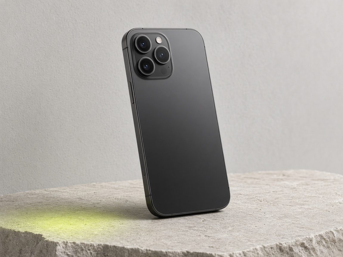 Dunkles Smartphone auf Stein